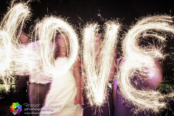 Light painting with sparklers